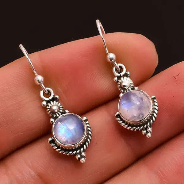 Rainbow Moonstone Gemstone Earrings