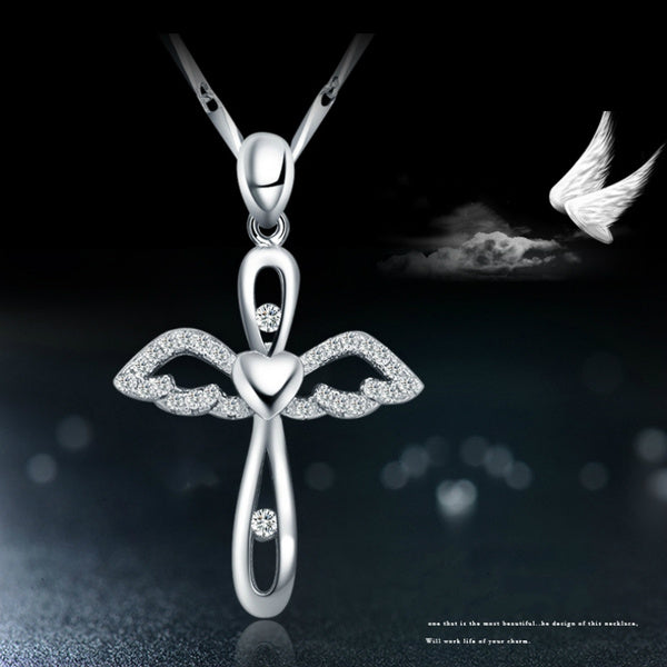 S925 Silver Cross Angel Wing - Unique Inspirations by Tracy and Anna