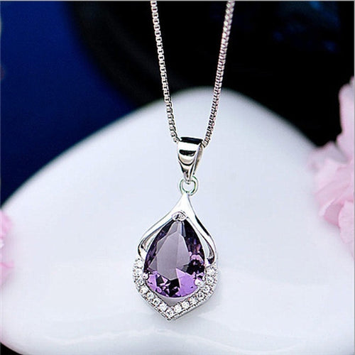 S925 Sterling Silver and Amethyst Necklace - Unique Inspirations by Tracy and Anna