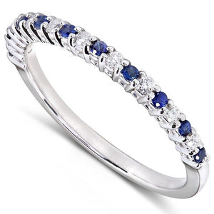 925 Sterling Silver Ring Blue Sapphire and Diamond - Unique Inspirations by Tracy and Anna