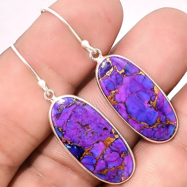 S925 Sterling Silver Purple Drop Earrings - Unique Inspirations by Tracy and Anna