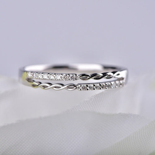 925 Sterling Silver Double-deck Braided Ring