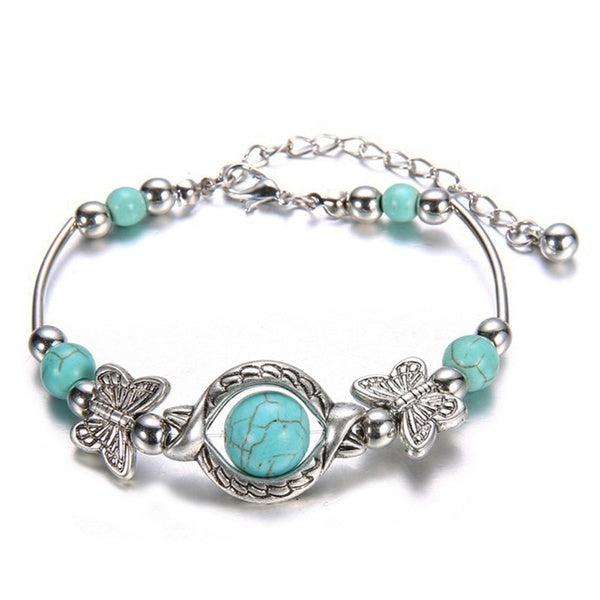 Natural Turquoise Butterfly Bracelet - Unique Inspirations by Tracy and Anna