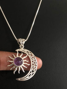 Amethyst Pendant,Silver Celtic Necklace - Unique Inspirations by Tracy and Anna