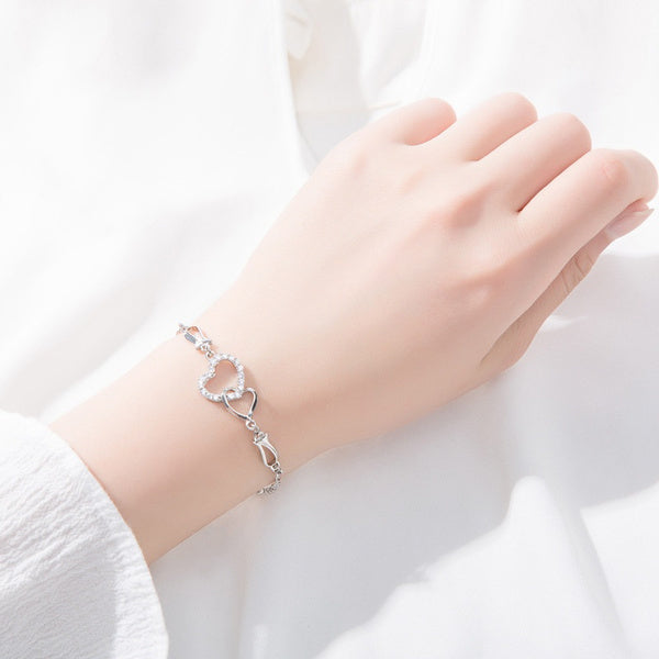 Double Ring Heart Shaped Bracelet - Unique Inspirations by Tracy and Anna