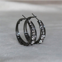Load image into Gallery viewer, S925 STERLING SILVER HOOP &amp; RHINESTONE EARRING - Unique Inspirations by Tracy and Anna