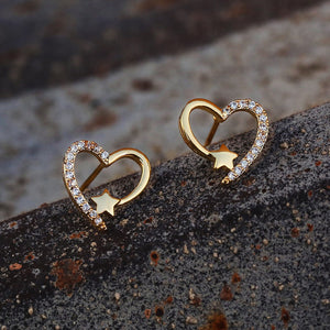 14K GOLD PLATED HEART EARRINGS - Unique Inspirations by Tracy and Anna