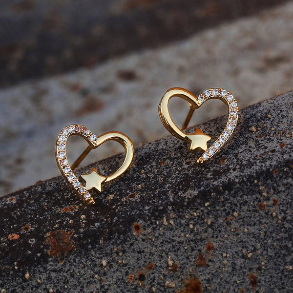 14K GOLD PLATED HEART EARRINGS - Unique Inspirations by Tracy and Anna