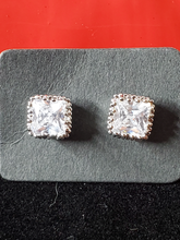 Load image into Gallery viewer, Cubic Zirconia Square Cut Earrings - Unique Inspirations by Tracy and Anna