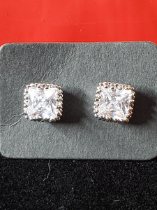 Cubic Zirconia Square Cut Earrings - Unique Inspirations by Tracy and Anna