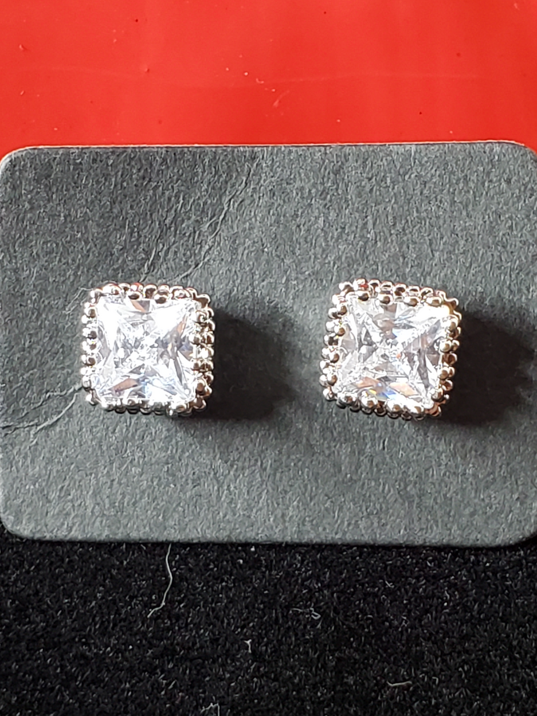 Cubic Zirconia Square Cut Earrings - Unique Inspirations by Tracy and Anna