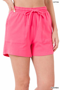 COTTON DRAWSTRING WAIST SHORTS - Unique Inspirations by Tracy and Anna