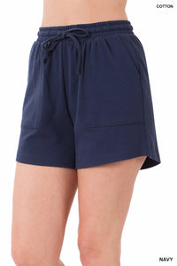 COTTON DRAWSTRING WAIST SHORTS - Unique Inspirations by Tracy and Anna