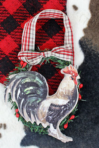 5 X 4.25 ROOSTER WREATH ORNAMENT