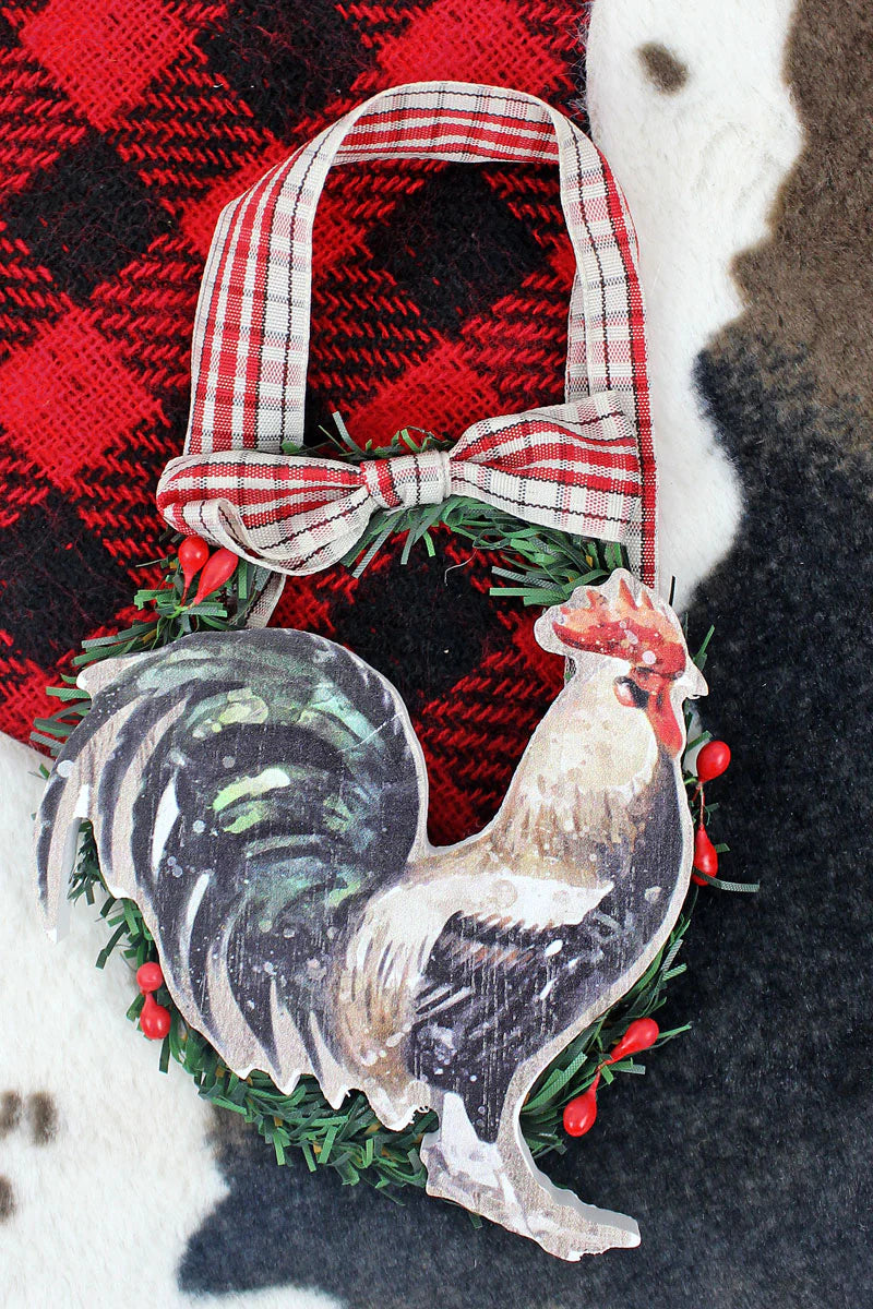 5 X 4.25 ROOSTER WREATH ORNAMENT