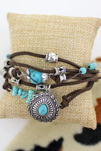 RANCHO REYES TEARDROP TURQUOISE BEADED MULTI-CORD BRACELET - Unique Inspirations by Tracy and Anna