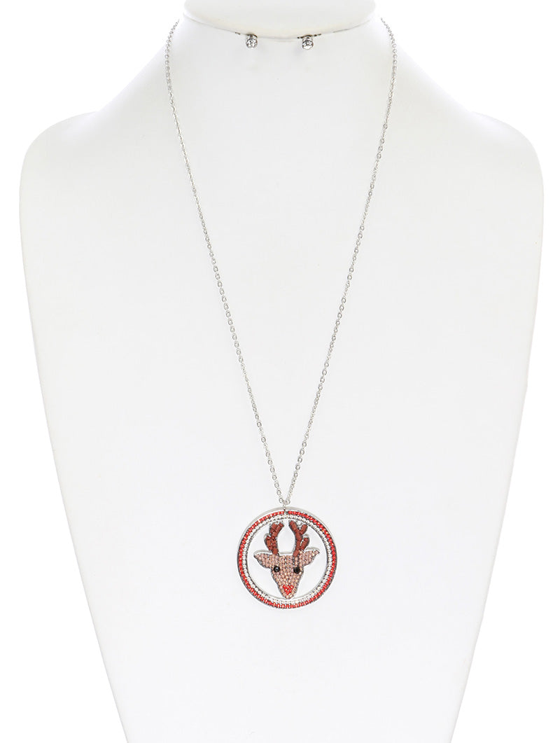 Snowman & Reindeer Beaded Necklace w/Earrings - Unique Inspirations by Tracy and Anna