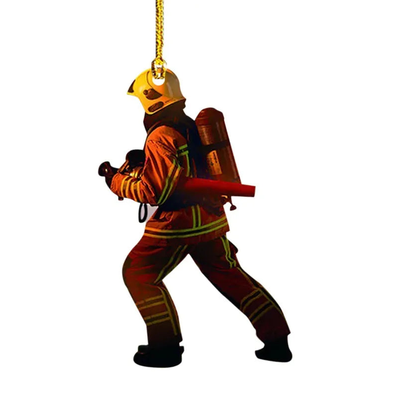 Firemen Arylic Hanging Ornaments