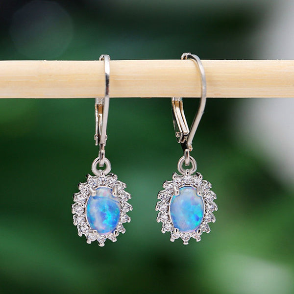 925 STERLING SILVER BLUE OPAL EARRINGS - Unique Inspirations by Tracy and Anna