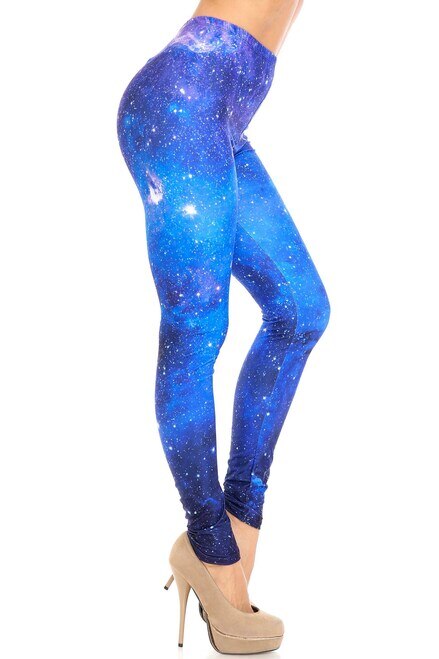 CREAMY SOFT DEEP BLUE GALAXY EXTRA PLUS SIZE LEGGINGS - 3X-5X - USA FASHION - Unique Inspirations by Tracy and Anna