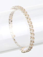 Load image into Gallery viewer, Pearl and Rhinestone Memory Wire Bracelet - Unique Inspirations by Tracy and Anna