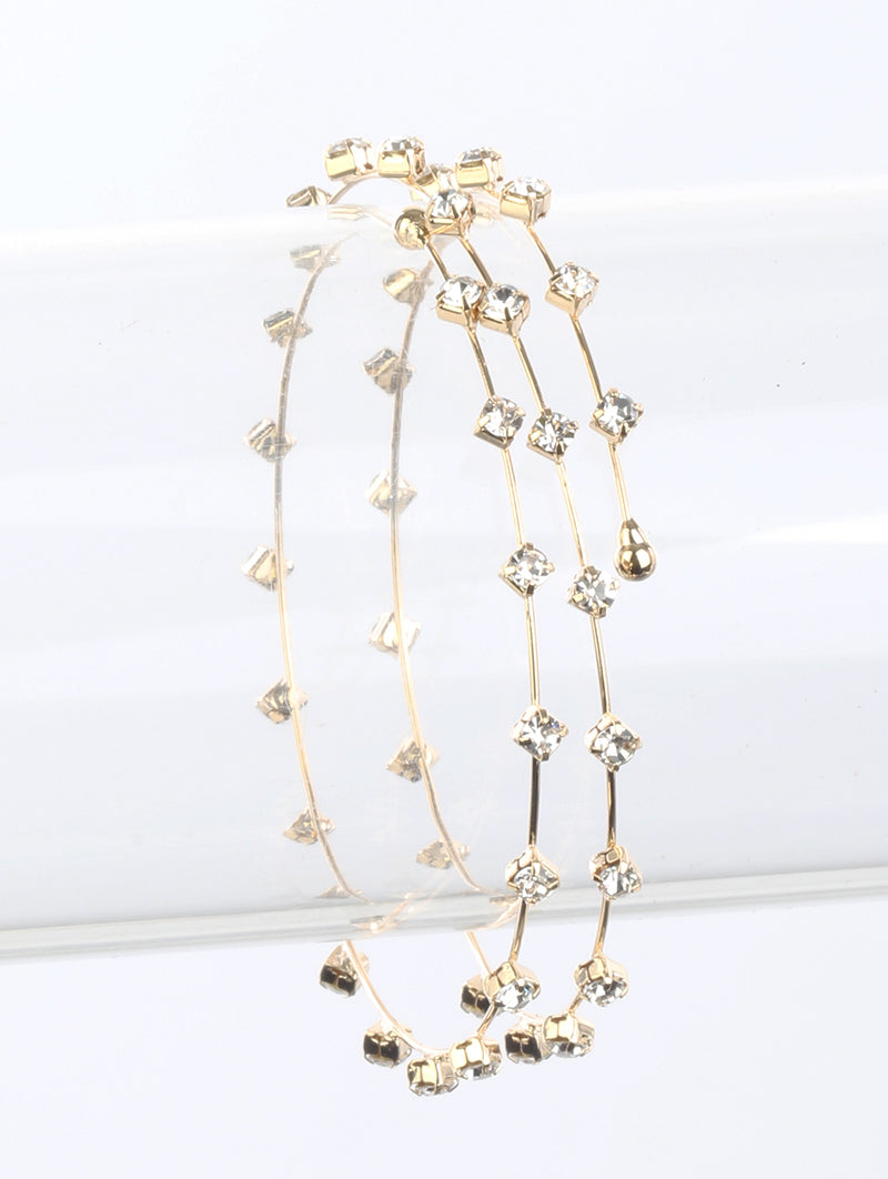 Rhinestone Memory Wire Bracelet - Unique Inspirations by Tracy and Anna