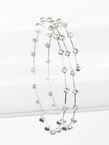 Rhinestone Memory Wire Bracelet - Unique Inspirations by Tracy and Anna