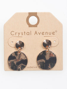 HAMMERED METAL / ROUND DANGLE / 1 INCH DROP - Unique Inspirations by Tracy and Anna