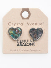 Load image into Gallery viewer, EARRING / ABALONE SHELL / HEART / POST PIN / 3/4 INCH DROP - Unique Inspirations by Tracy and Anna