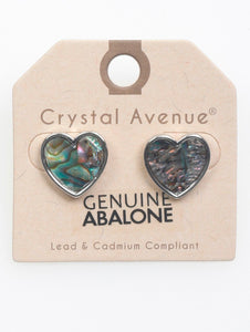 EARRING / ABALONE SHELL / HEART / POST PIN / 3/4 INCH DROP - Unique Inspirations by Tracy and Anna