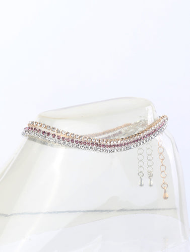 3 LAYER COLORED RHINESTONE ANKLET - Unique Inspirations by Tracy and Anna