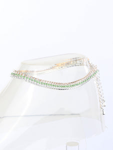 3 LAYER COLORED RHINESTONE ANKLET - Unique Inspirations by Tracy and Anna