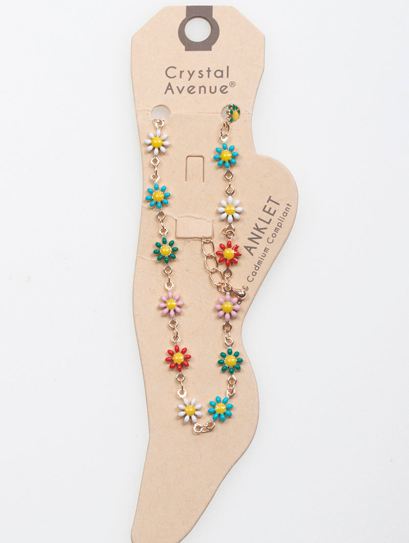 ANKLET / FLOWER / 3 INCH EXT / GOLD - Unique Inspirations by Tracy and Anna