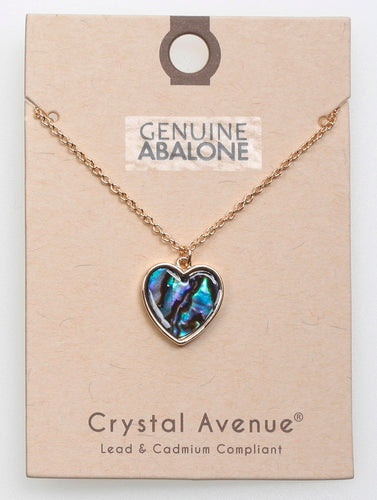 ABALONE SHELL / HEART PENDANT / 17 INCH LONG - Unique Inspirations by Tracy and Anna