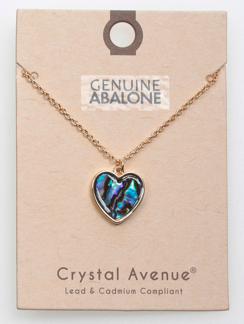 ABALONE SHELL / HEART PENDANT / 17 INCH LONG - Unique Inspirations by Tracy and Anna