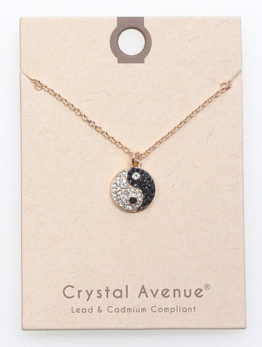 YIN AND YANG / CRYSTAL STONE / PENDANT / 17 INCH LONG - Unique Inspirations by Tracy and Anna