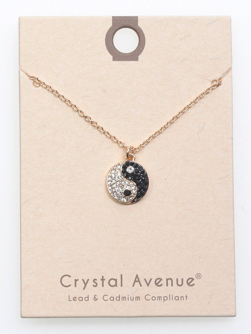 YIN AND YANG / CRYSTAL STONE / PENDANT / 17 INCH LONG - Unique Inspirations by Tracy and Anna