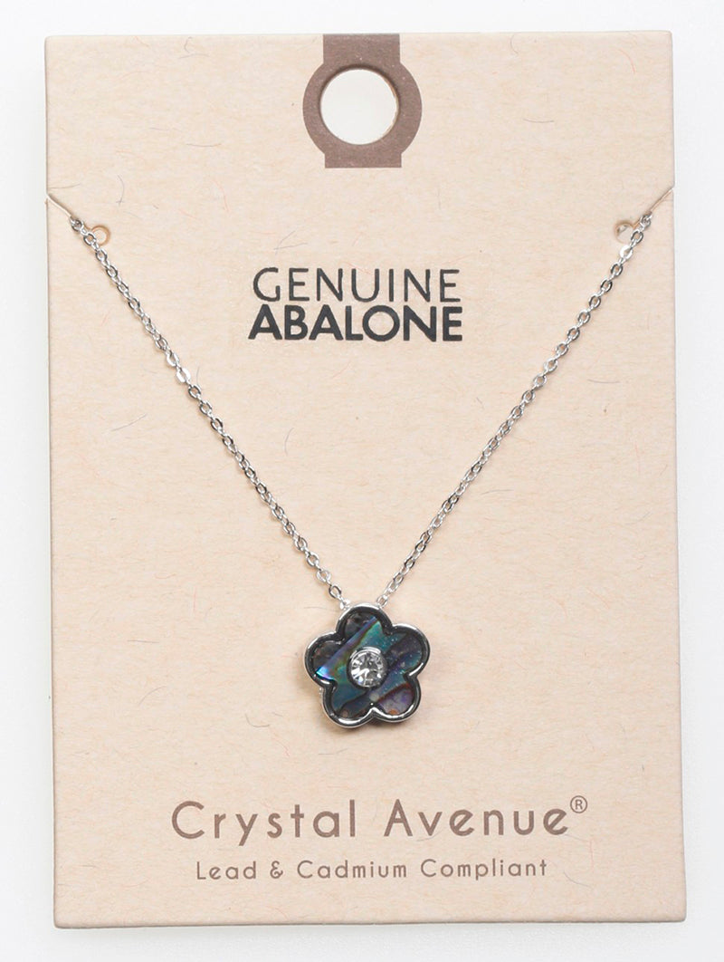 NECKLACE / ABALONE SHELL / FLOWER PENDANT / 17 INCH LONG - Unique Inspirations by Tracy and Anna