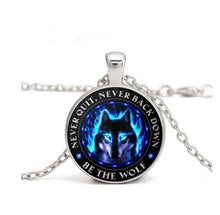 Load image into Gallery viewer, Be The Wolf, Wolf Eyes, Cabochon Glass Pendant Necklace - Unique Inspirations by Tracy and Anna