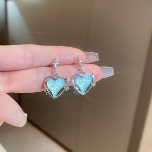 Heart Moonstone Earrings