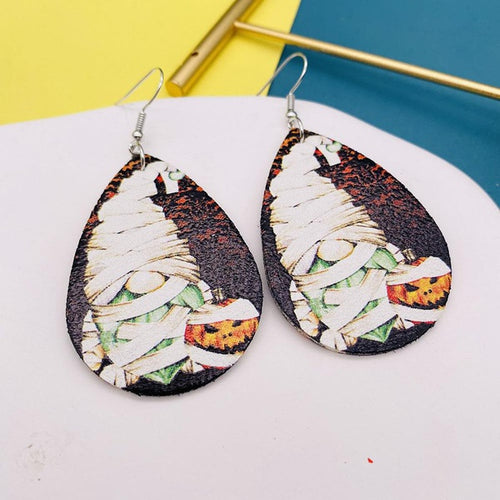 Mummy Leather Teardrop Earrings