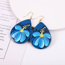 Load image into Gallery viewer, Water Droplets Arylic Flowers Earrings