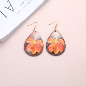 Water Droplets Arylic Flowers Earrings