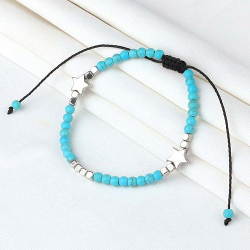 Turquoise & Silver Star Bracelet