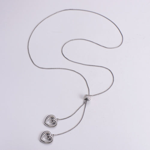 Lariat Style Necklace w/Hearts