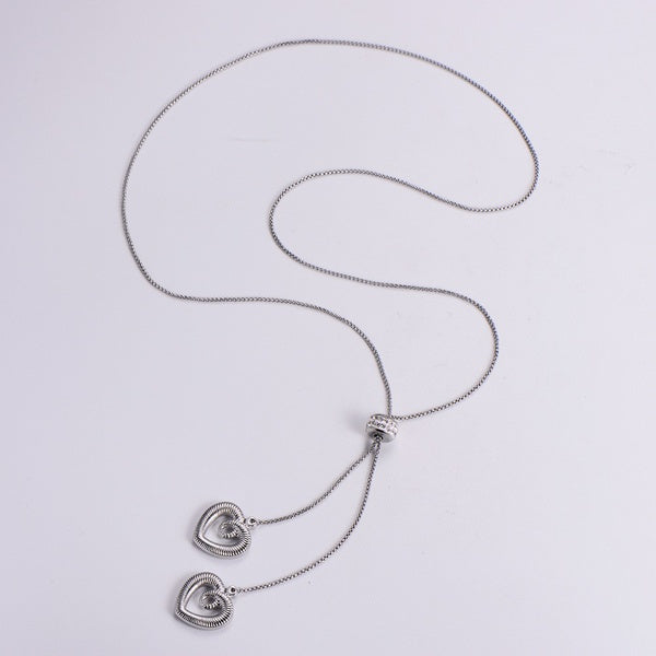 Lariat Style Necklace w/Hearts