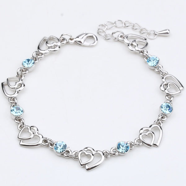 Heart & Rhinestone Bracelet - Unique Inspirations by Tracy and Anna