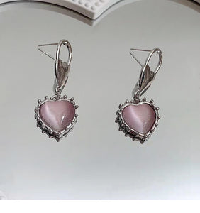 Opal Heart Earrings - Unique Inspirations by Tracy and Anna