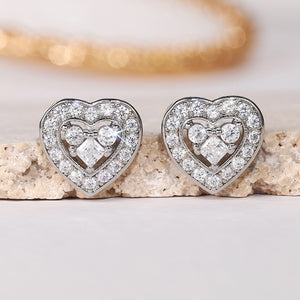 Rhinestone Heart Post Earrings - Unique Inspirations by Tracy and Anna
