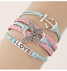 Butterfly Alloy Layered Bracelet - Unique Inspirations by Tracy and Anna